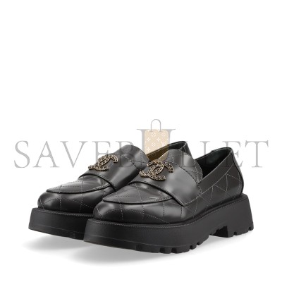 CHANEL COCO MARK MATELASSE 24B LEATHER LOAFER G45921 